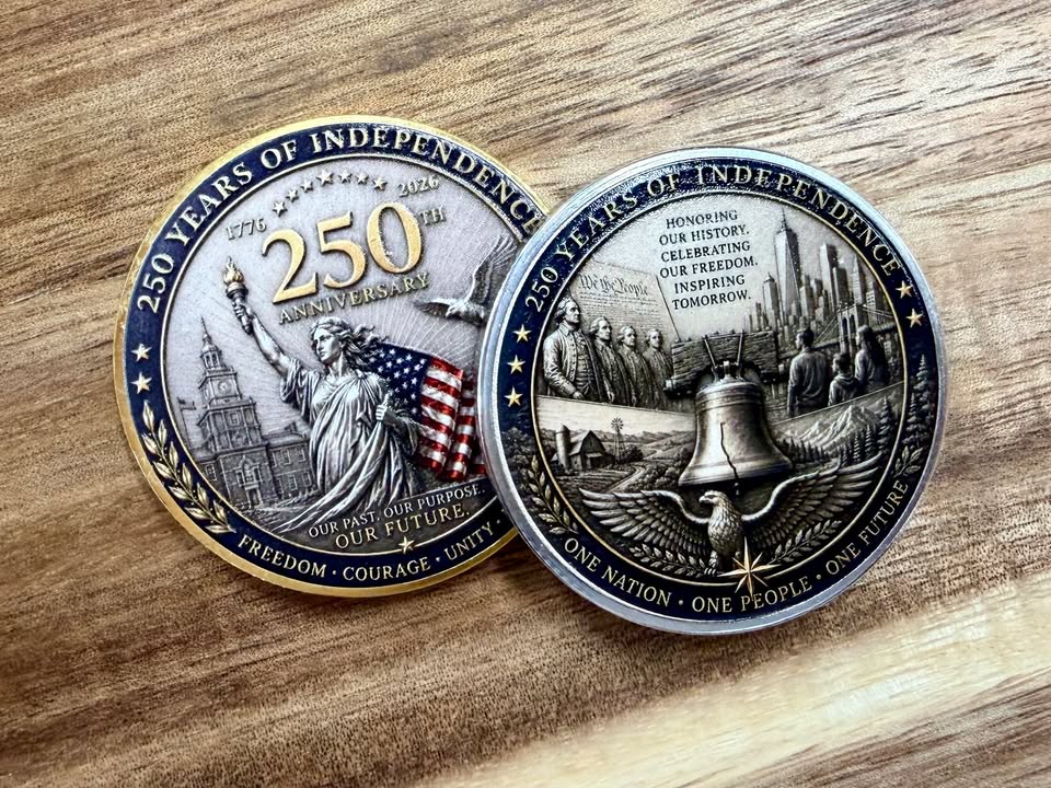 USA 250 Challenge Coins Available in Effingham - Heartland Craft LLC